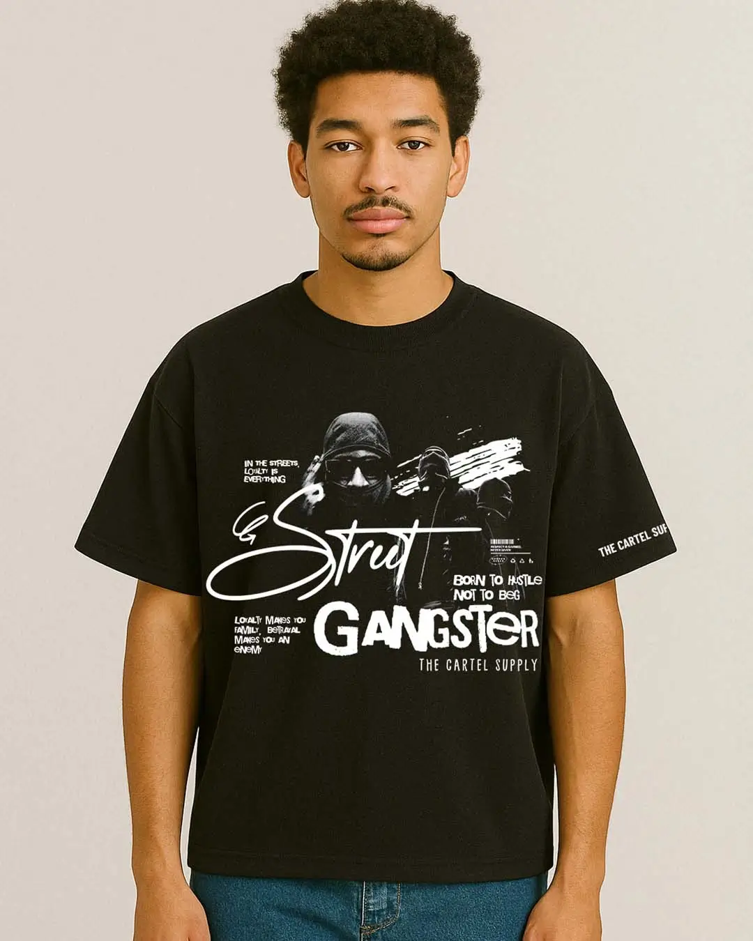 Born Hustler 300GSM Super Heavyweight Oversized T-Shirt